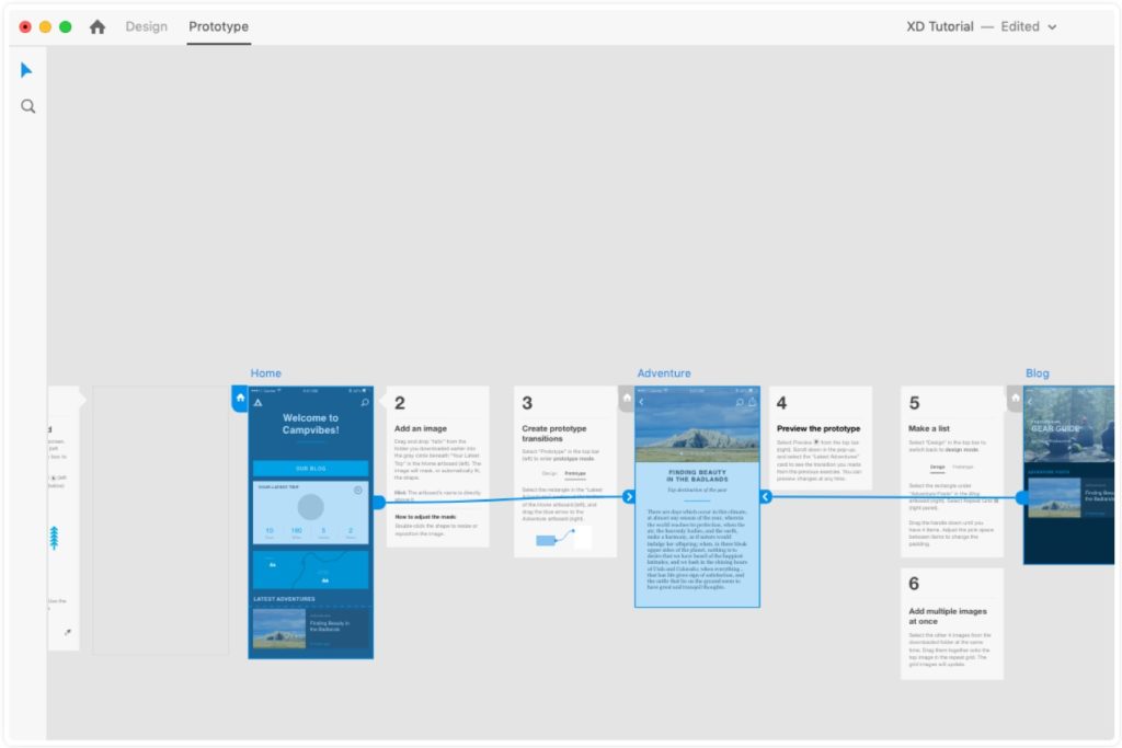 demonstrating adobe xd programme