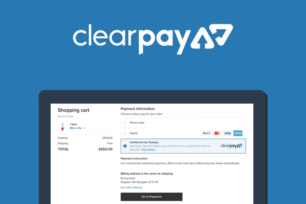 Clearpay payment method