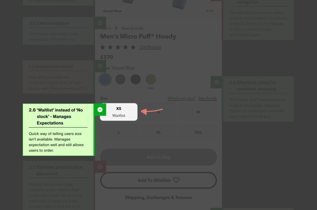 use a waitlist instead of saying "no stock"