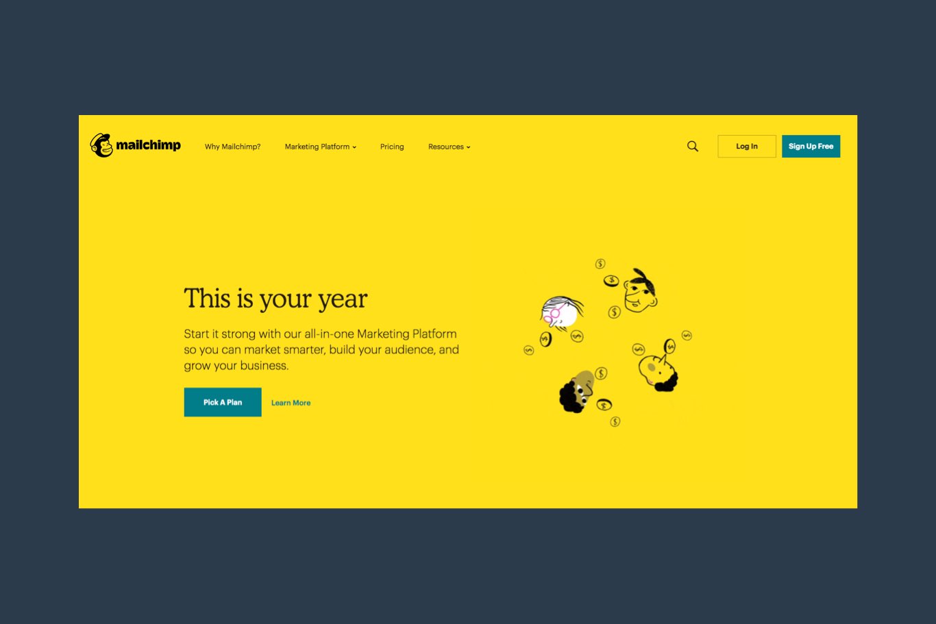 Mailchimp webpage screenshot