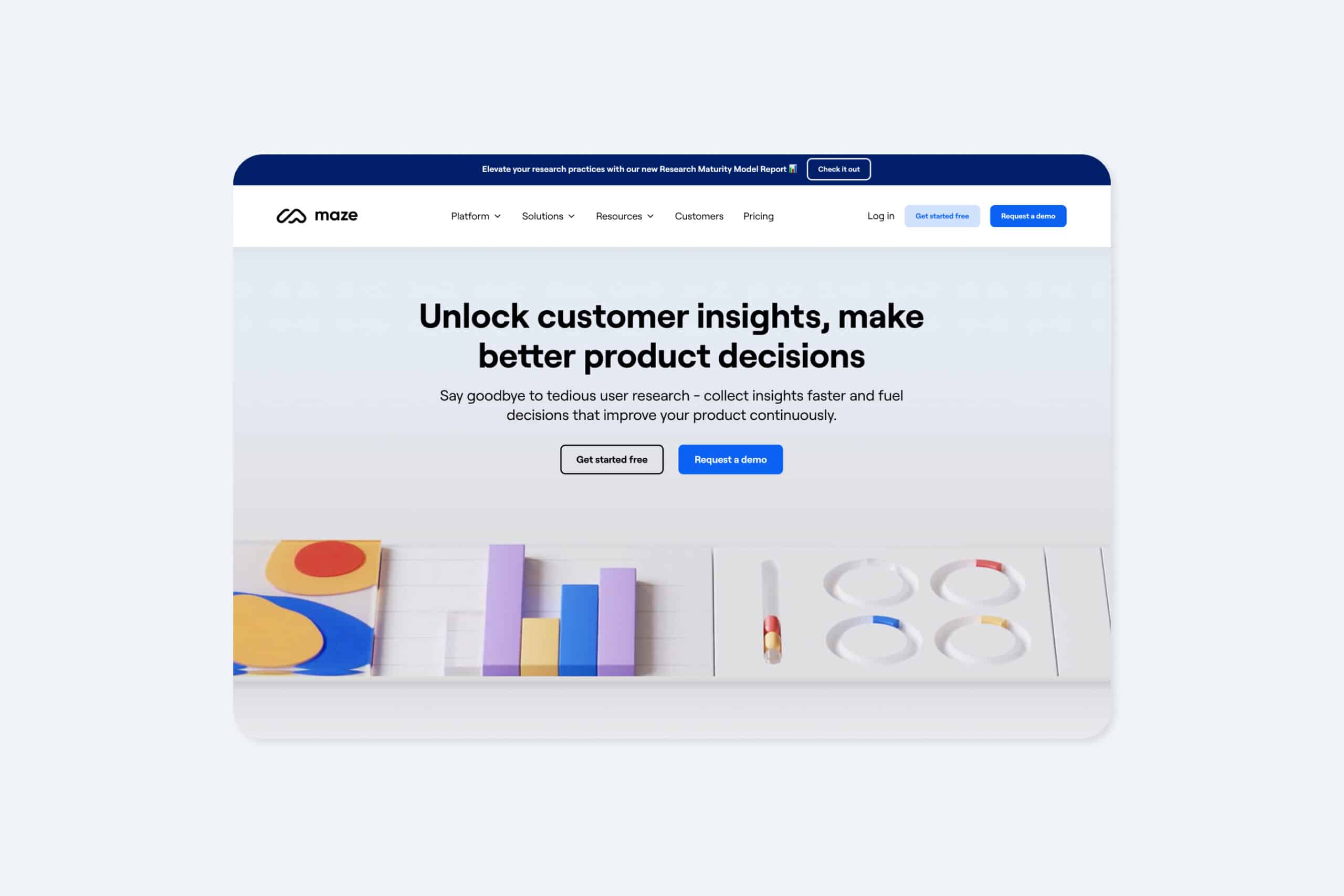 screen shot from the website of the UX tool Maze