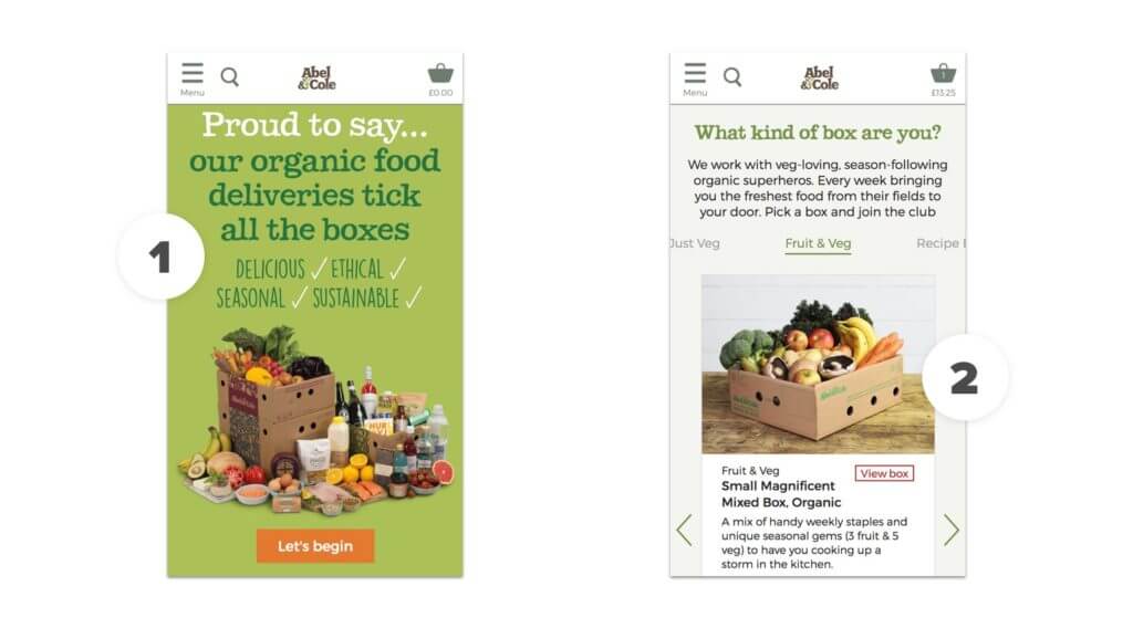 Abel & Cole Mobile Site