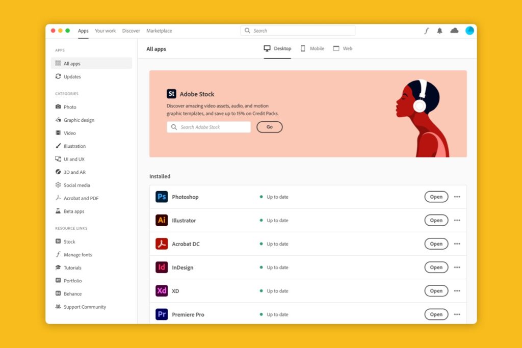 Adobe Creative Cloud provides a bunch of web design tools