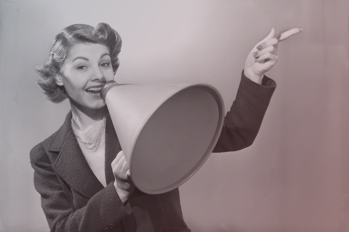 vintage style image of women with megaphone