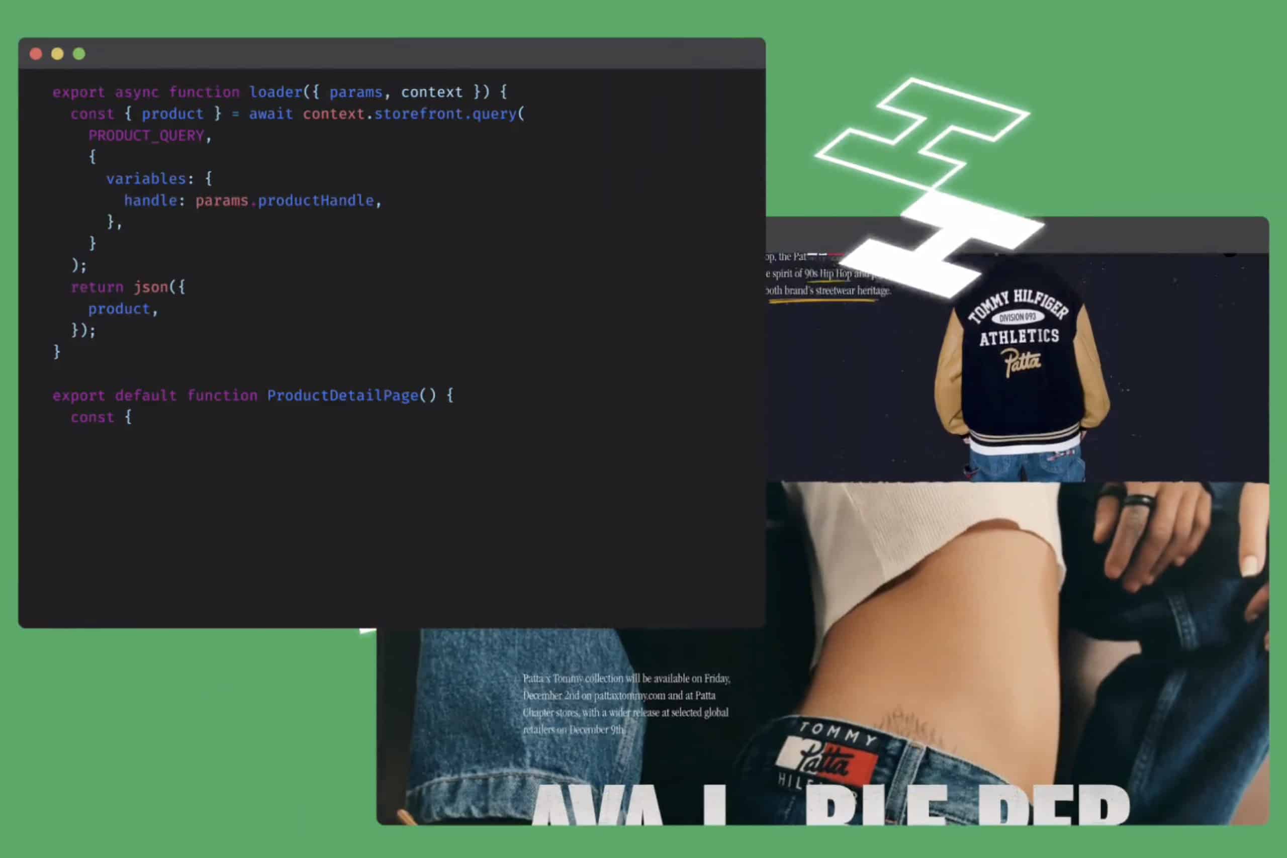 example code from Shopify website back end