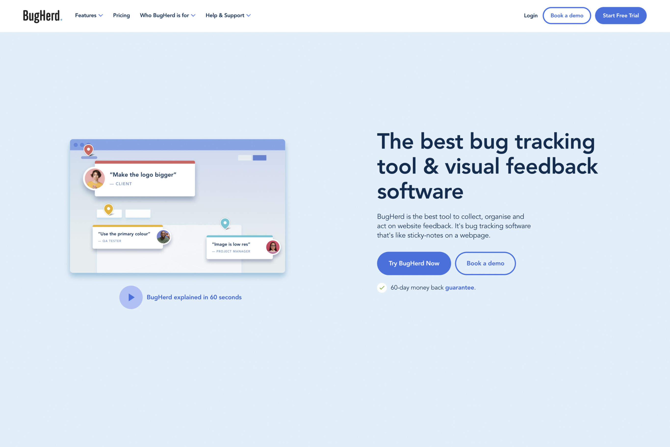 BugHerd project management tool