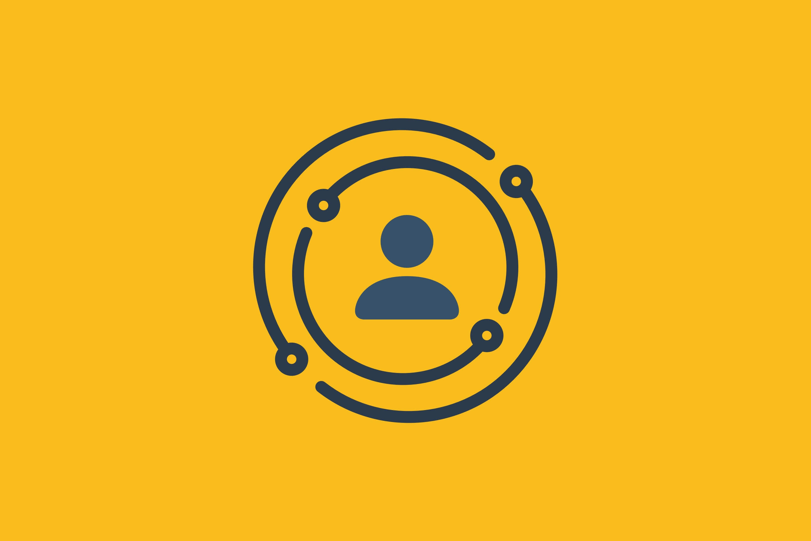 Illustration of a profile icon in 2 circle outlines