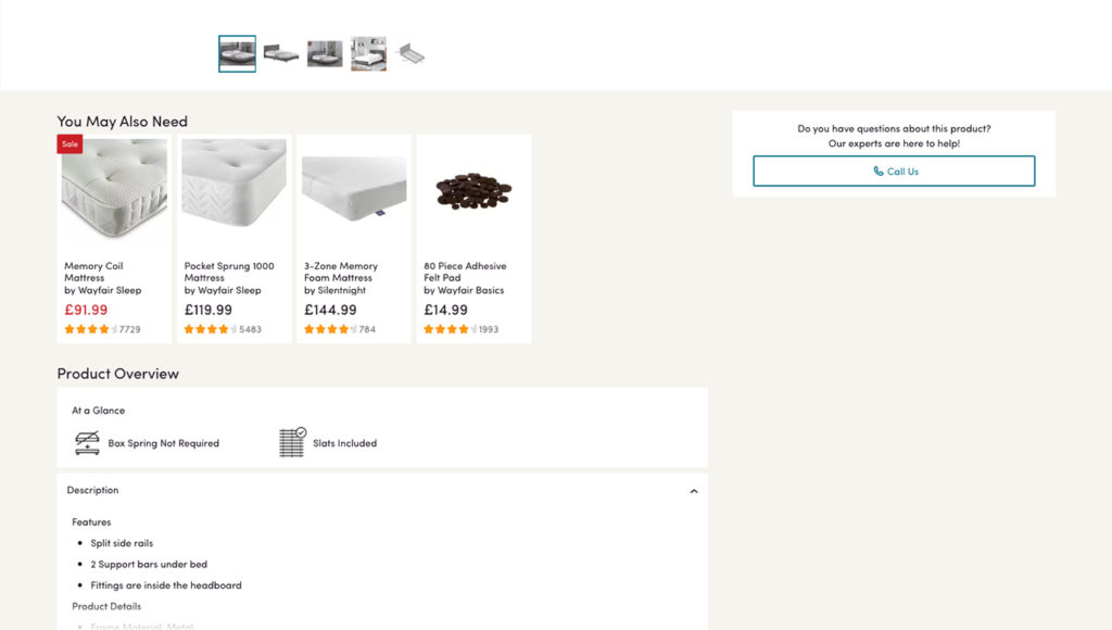 Wayfair call to action