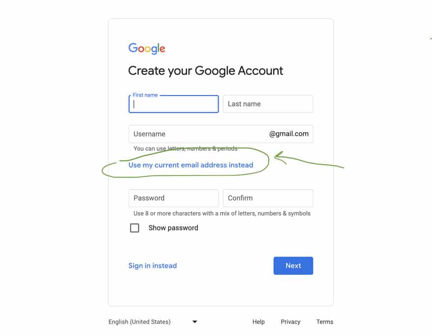 Setup Google Account