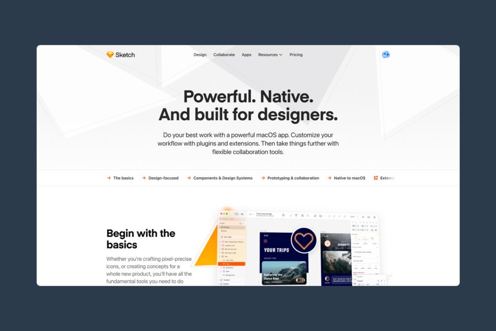 A clear CTA is key for Ecommerce Homepage UX, such as this example from Sketch