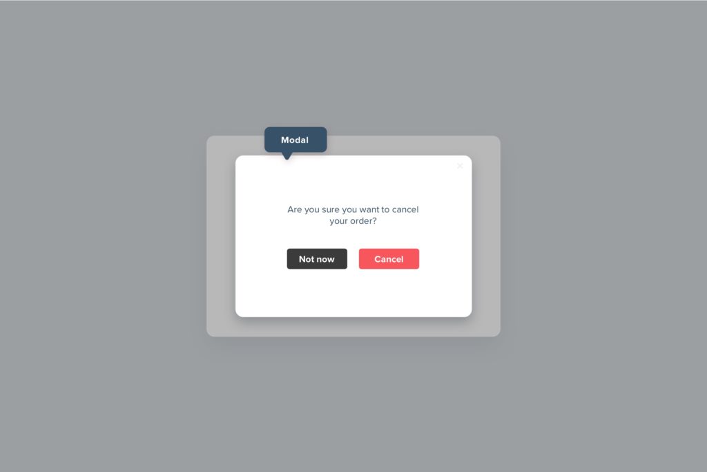 Example of using buttons to confirm an action before it it's completed.