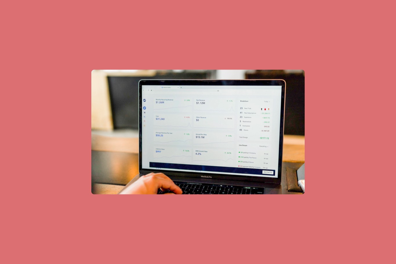 laptop screen showing data