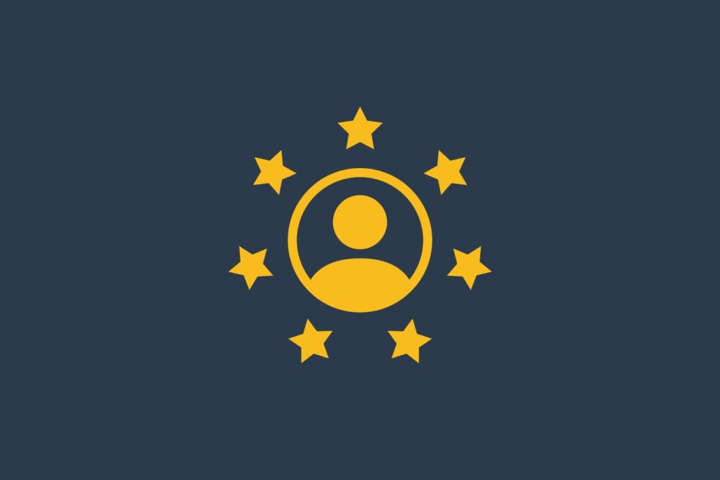 graphic icon of badge with stars around the edge