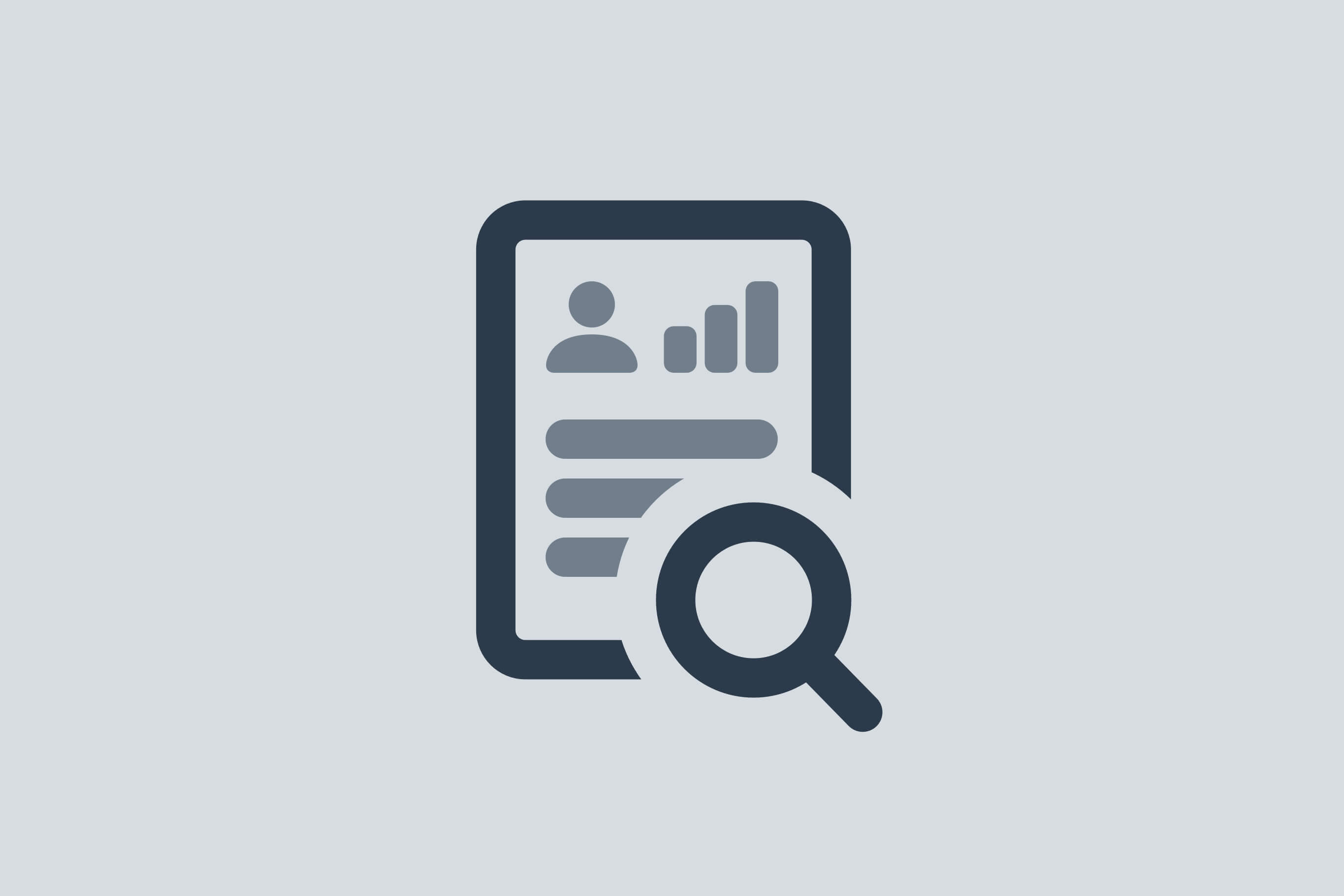 Illustration of a profile with a magnifying glass over it