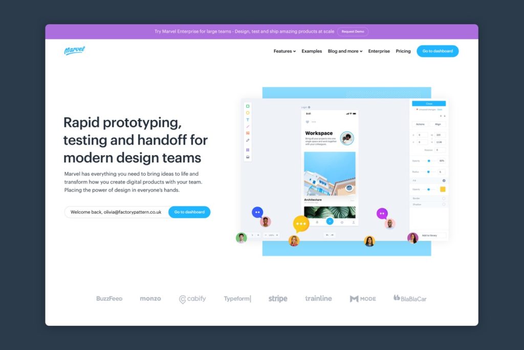 Marvel is a web design tool for prototyping