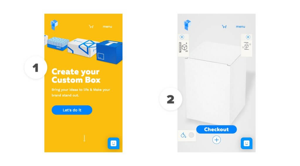 Packwire - ecommerce site for customising boxes.