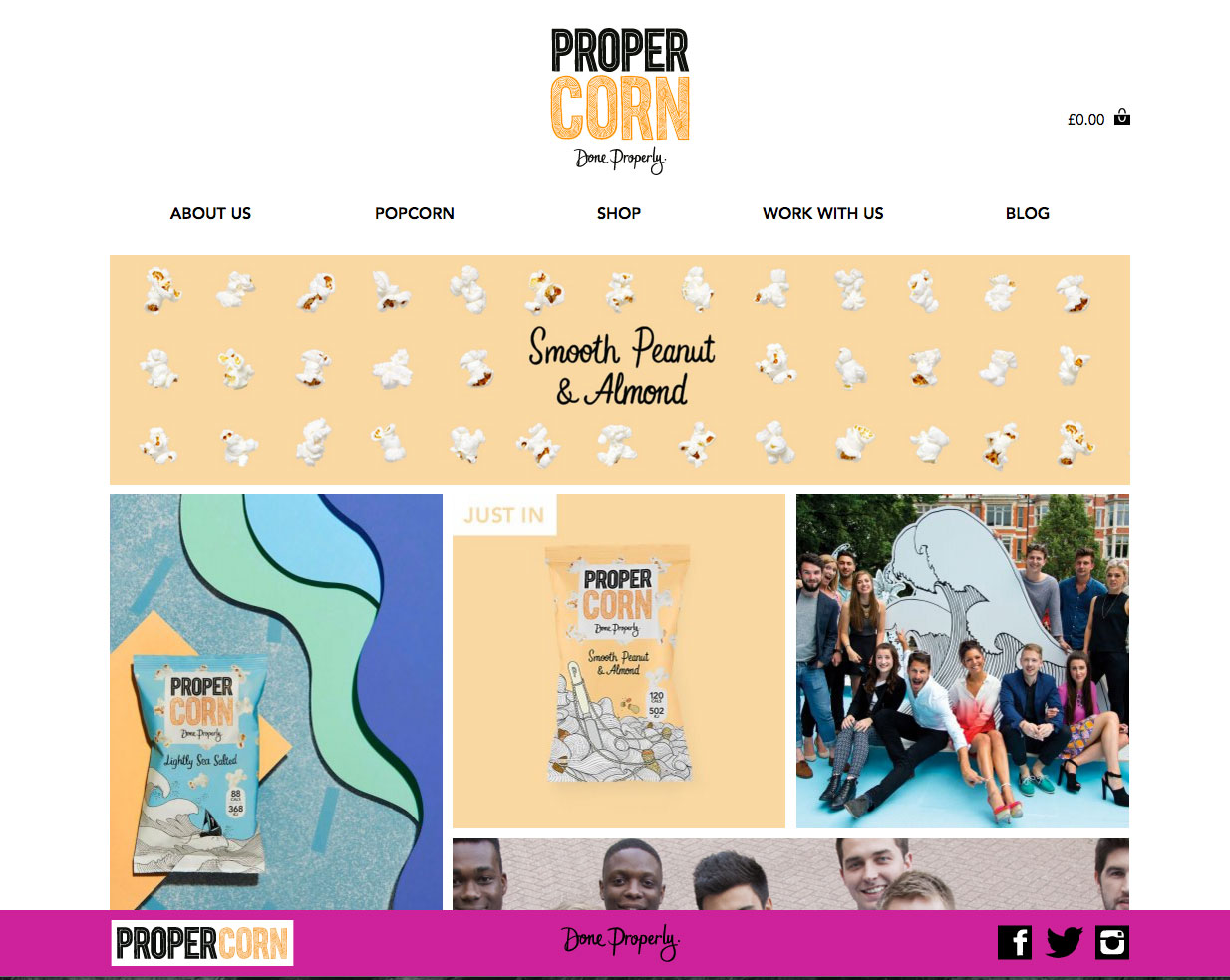 Propercorn Food Ecommerce Websites