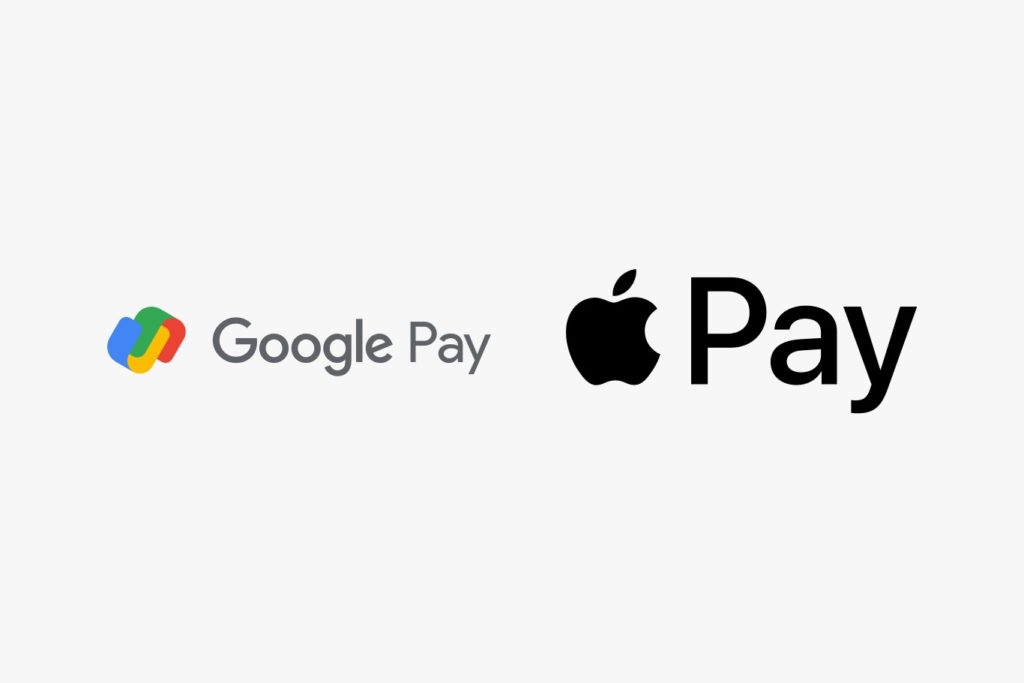 google pay and apple pay logos
