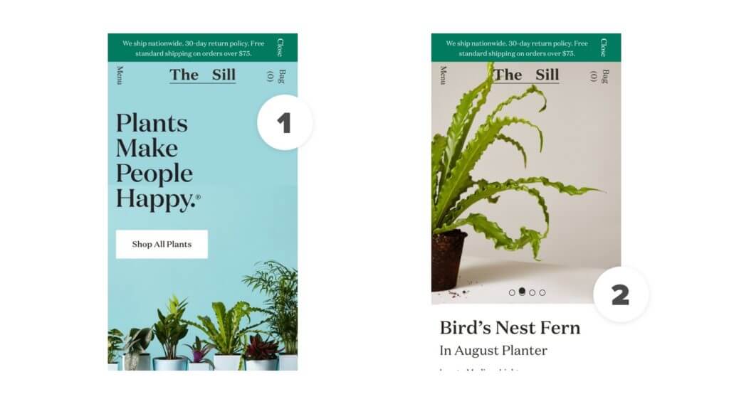 The Sill - Mobile Ecommerce Website