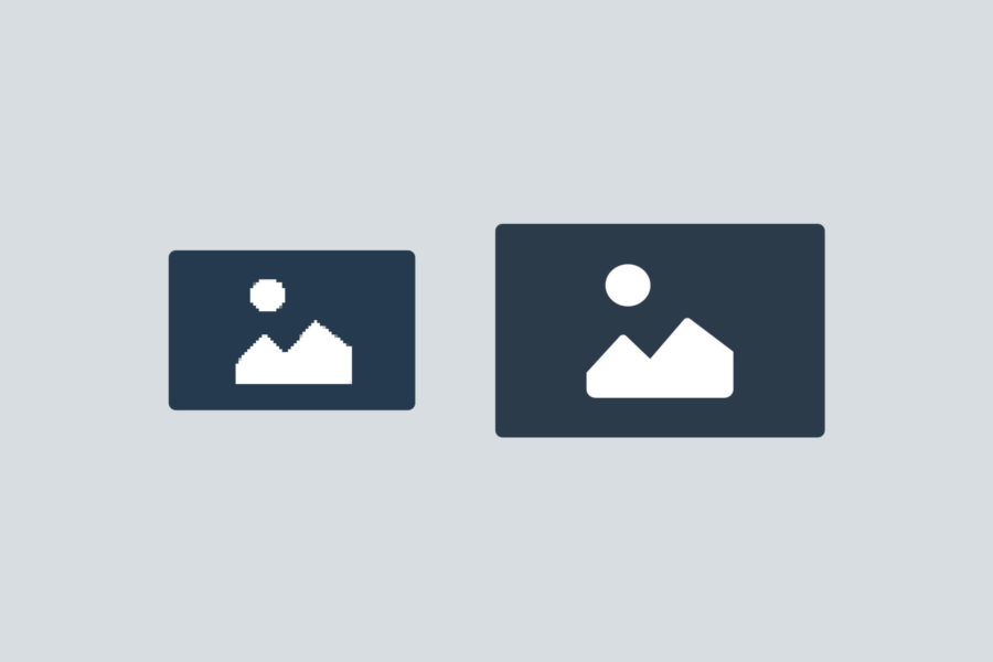 illustration of blurry image versus high quality image