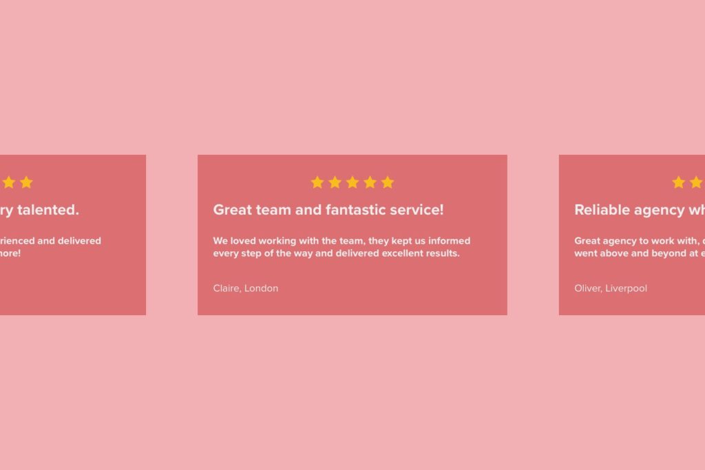 examples of customer reviews on websites