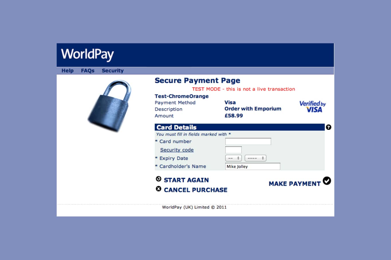 Worldpay homepage