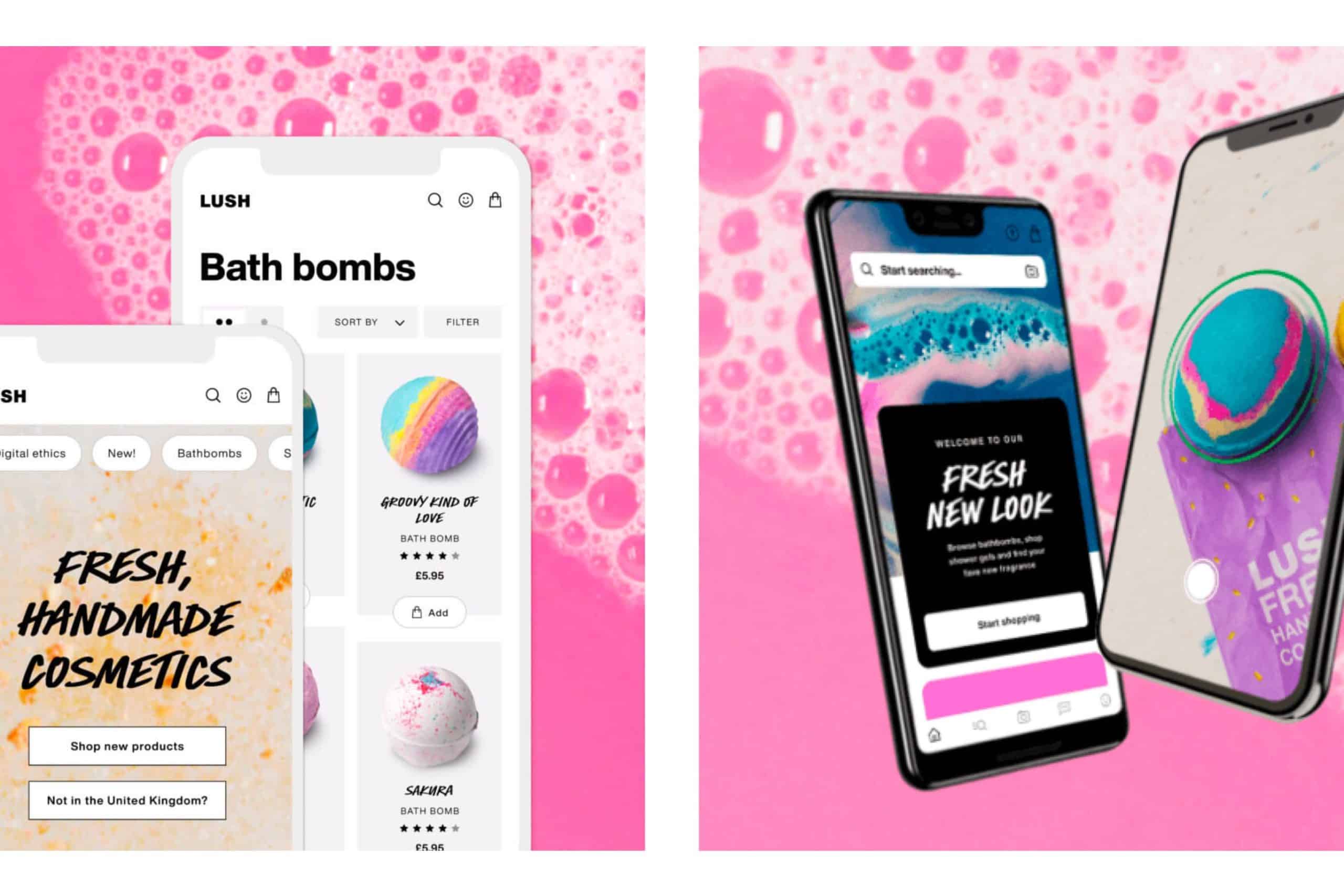 Screenshot of Lush mobile app