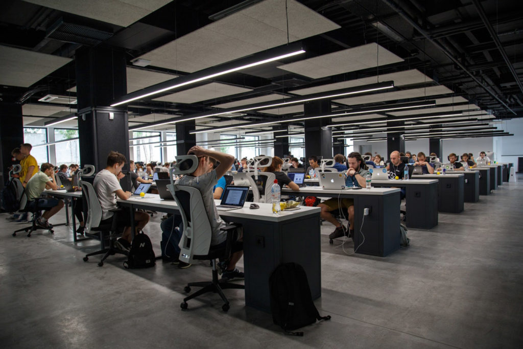 Internet users working in office