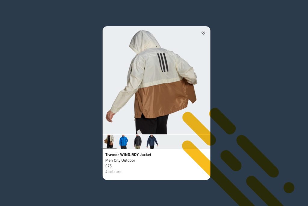 screen shot of ecommerce product gallery images for mens jackets