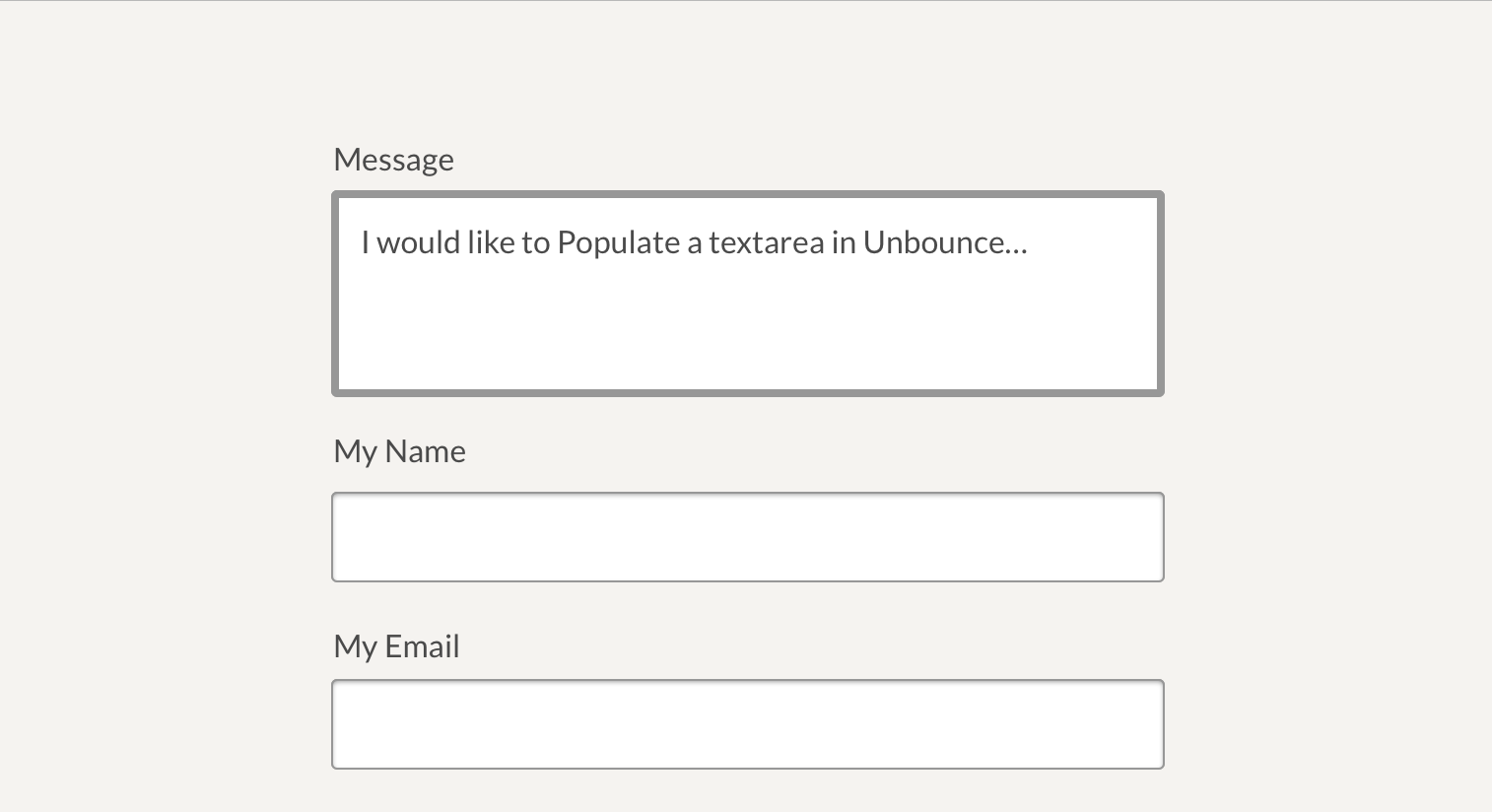Populate Textarea in Unbounce Landing Page