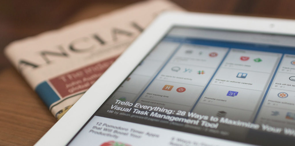 Ipad with information on