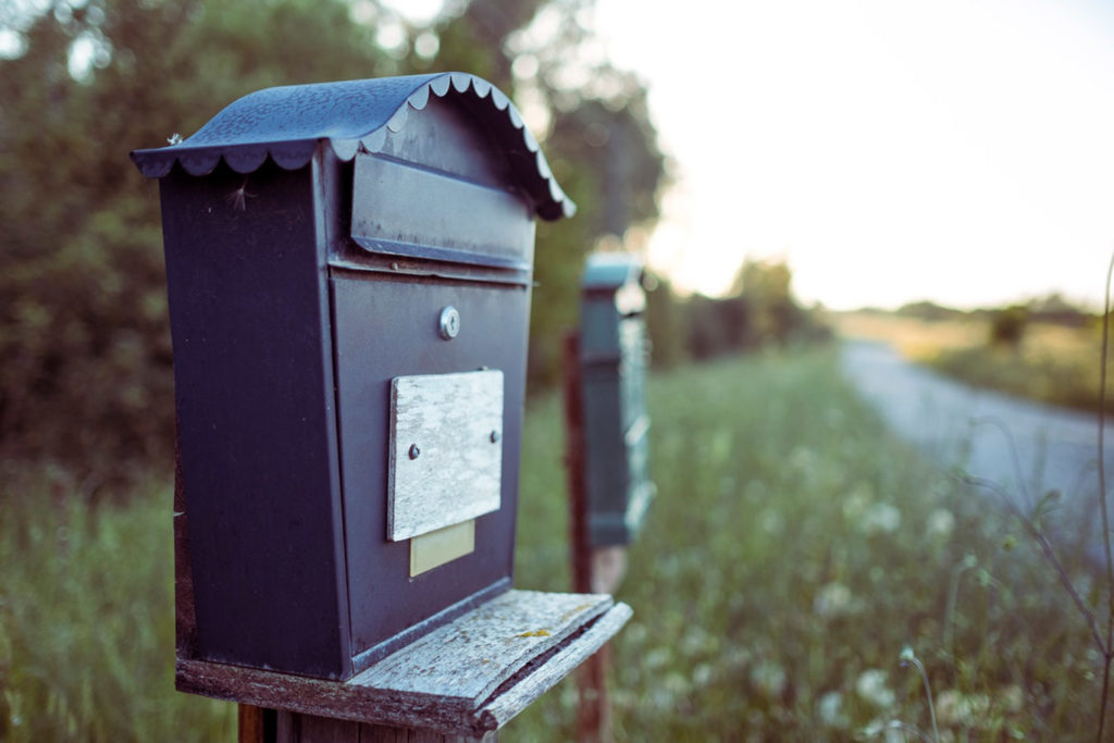 Postbox on a road