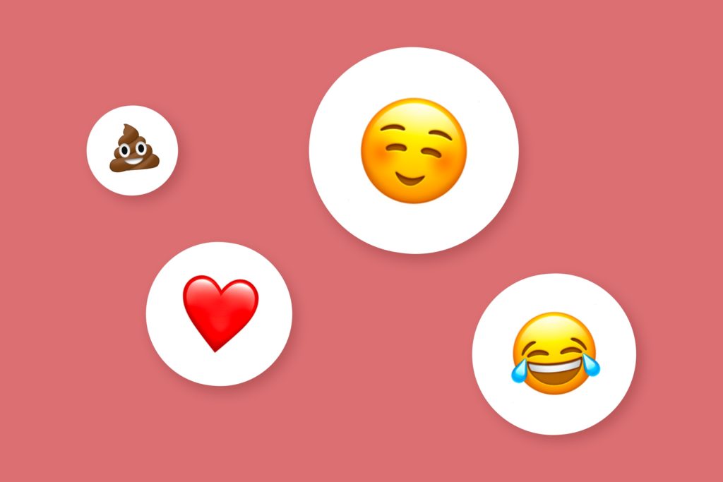 Graphic with different emojis