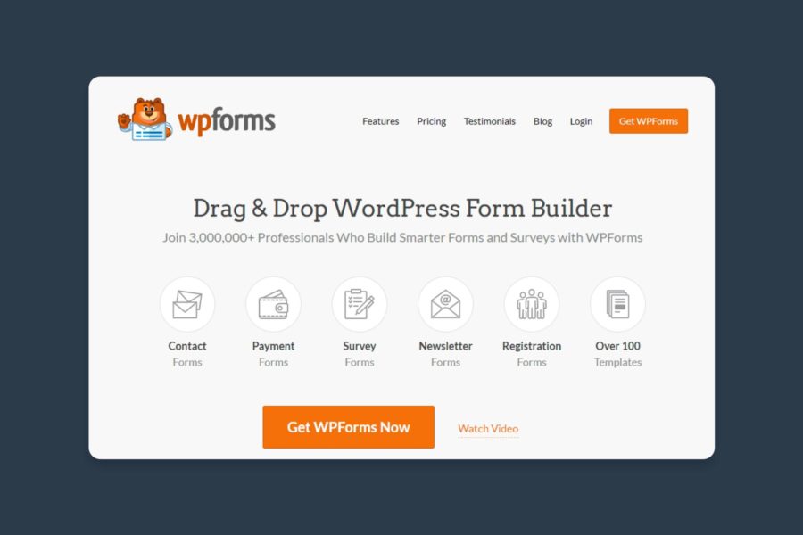 screenshot of WPForms WordPress plugin page