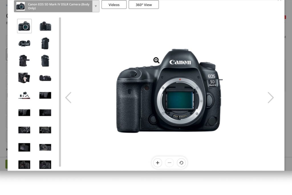 B&H Zoomed Product image UI