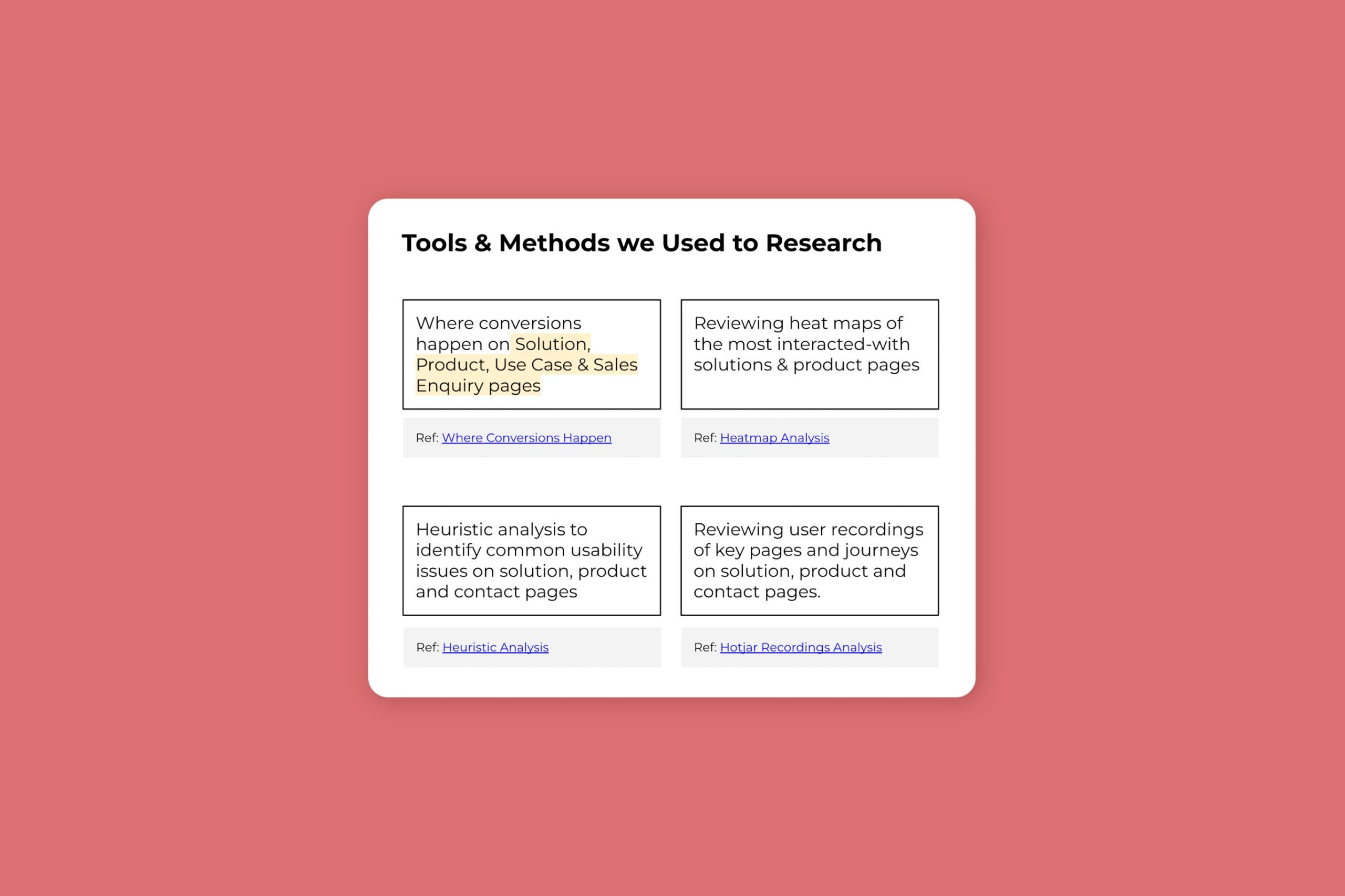 Tools and methods we used to research
